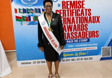 ONG « La Porte de la Nouvelle Espérance » : Pépé Sophie élevée au rang d’ambassadrice internationale de la paix